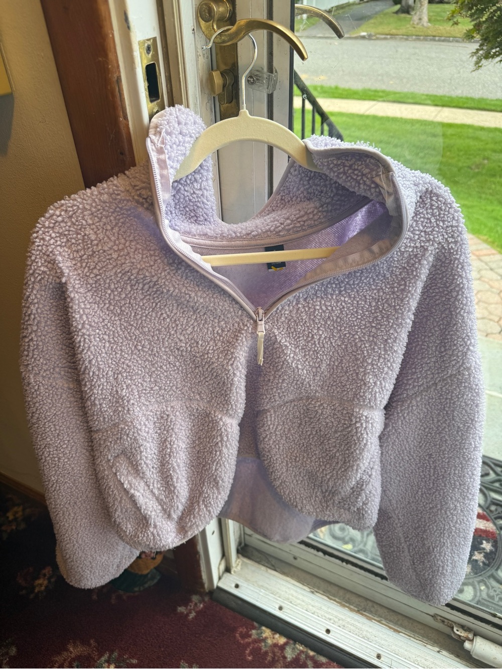 Lavender Sherpa Quarter zip